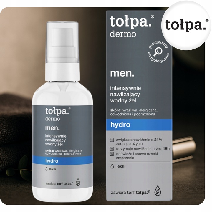 Lekki Nawilżający Wodny Żel do Twarzy dla Mężczyzn Men Hydro Skuteczny 75ml