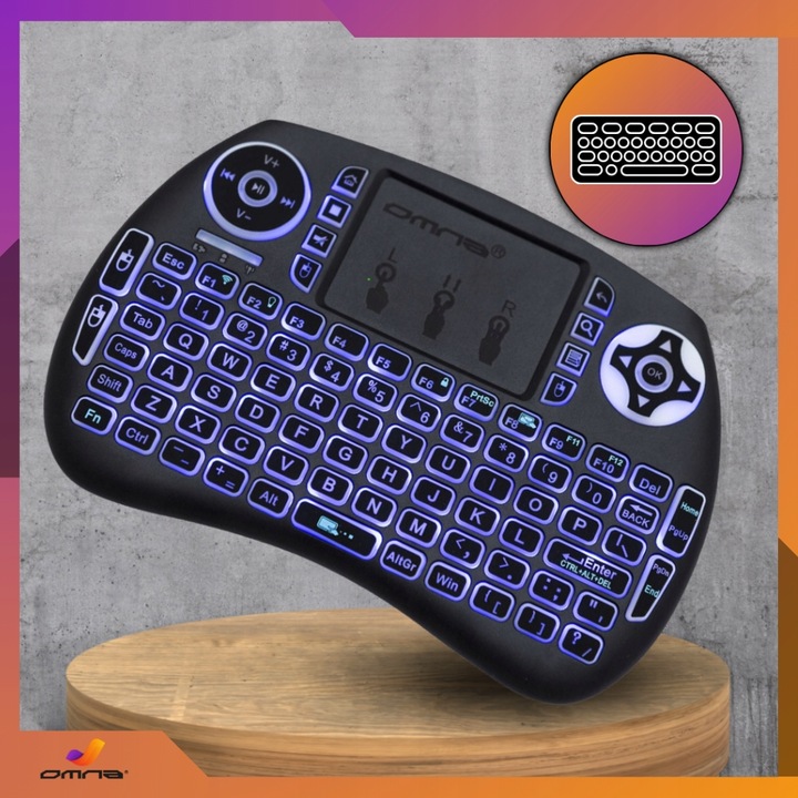 Klawiatura podświetlana bezprzewodowa z touchpadem mini do tabletu tel LED