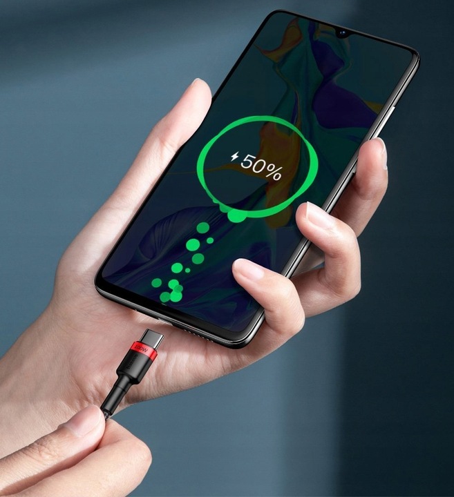 BASEUS KABEL USB-C TYP C 100W 5A PD QC SZYBKI MOCNY PRZEWÓD W OPLOCIE 2M