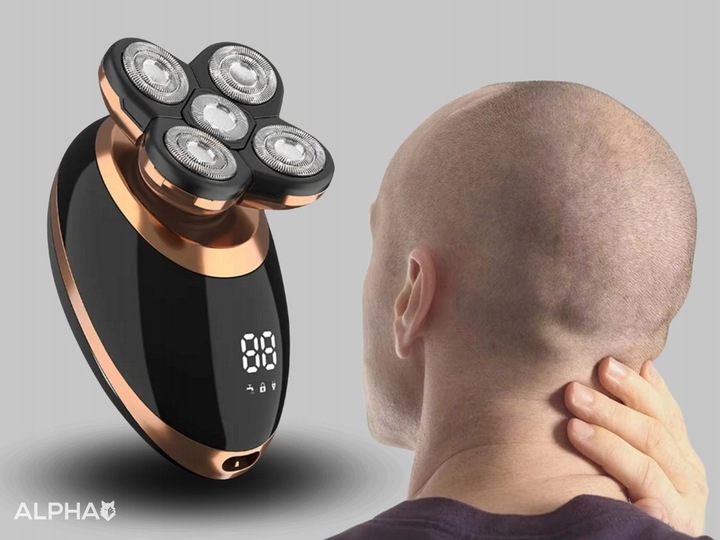 Golarka Męska 5W1 Maszynka do Golenia Brody, Włosów i Głowy - Trymer Alpha