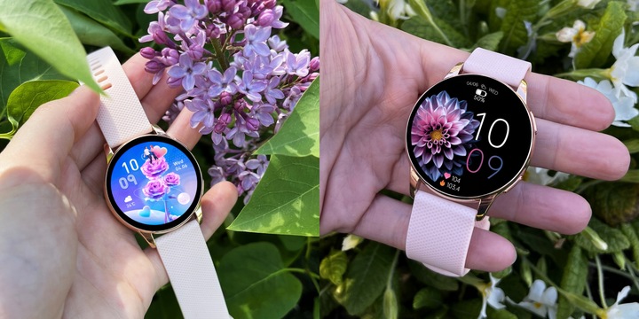 SMARTWATCH ZEGAREK DAMSKI ELEGANCKI ROZMOWY POWIADOMIENIA MENU PL AMOLED