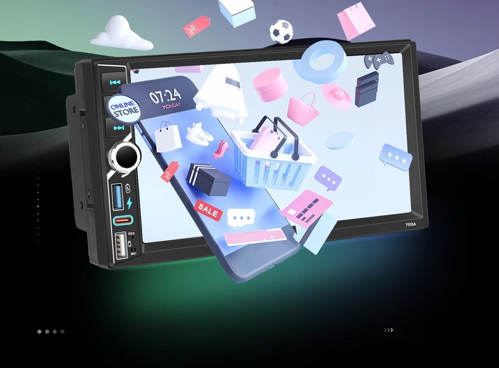 RADIO SAMOCHODOWE 2 DIN 4GB RAM ANDROID AUTO CARPLAY ANDROID 15 RDS