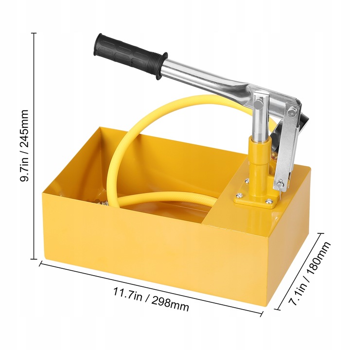 VEVOR Pompa Testowa Hydrostatyczna 25bar 362PSI 5L Zbiornik 1m Wąż do