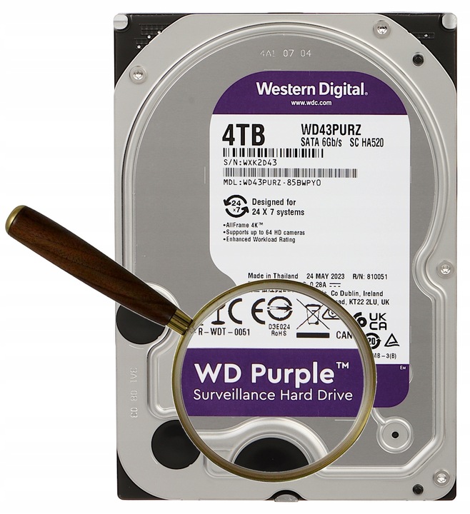 Dysk twardy Western Digital WD Purple WD43PURZ 4TB SATA 3,5"