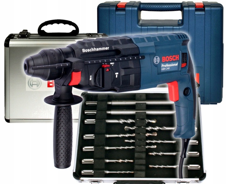 MŁOTOWIERTARKA GBH 240 BOSCH + 11 WIERTEŁ DŁUT