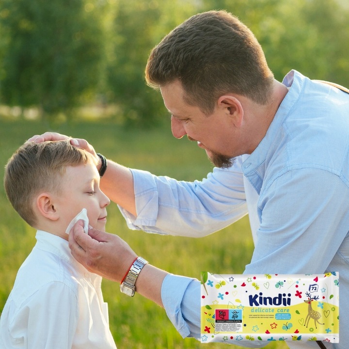 10x Chusteczki Nawilżane Kindii Delicate Care dla Niemowląt 72 szt.