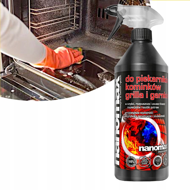 nanomax do mycia piekarnika grill kominka przypaleń 1L SKUTECZNY