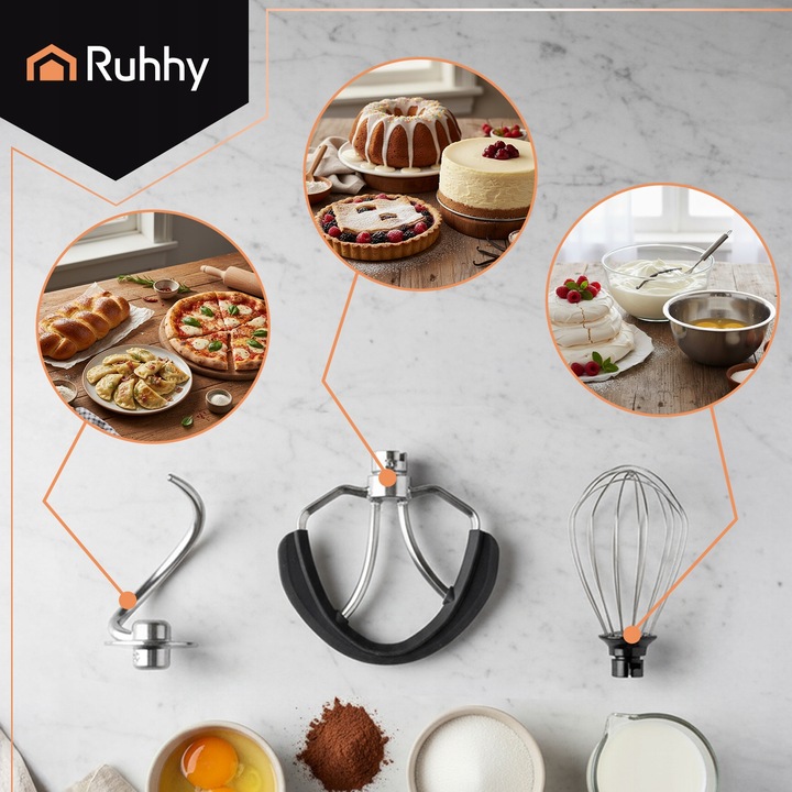 Robot Kuchenny Planetarny z Podgrzewaną Misą 6,2L Wielofunkcyjny +