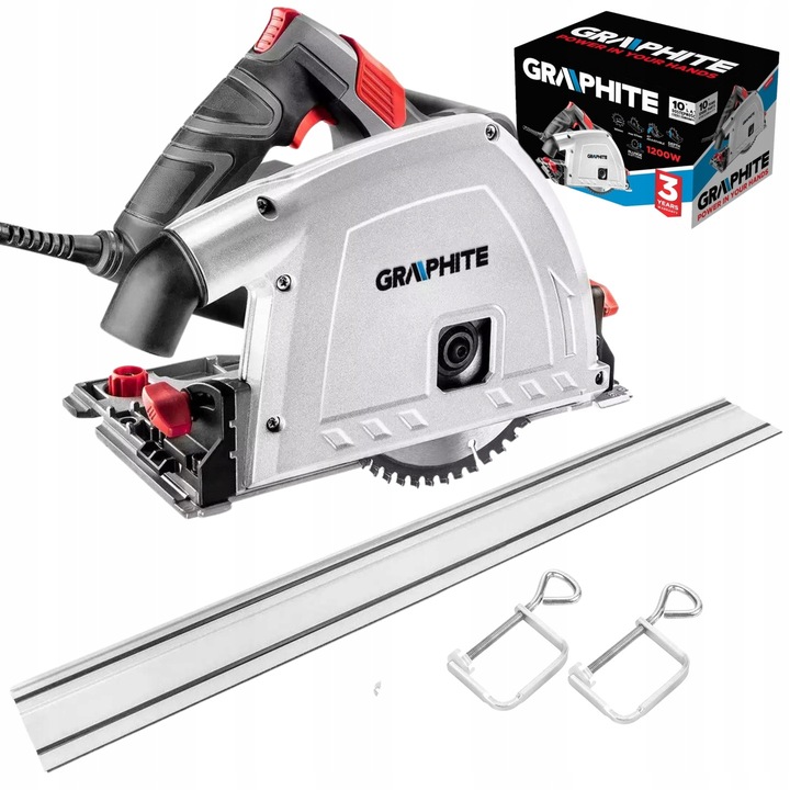Zagłębiarka Piła Pilarka 1200W + Szyna 140 cm + Ściski GRAPHITE