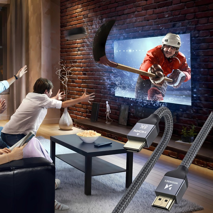 KABEL HDMI 2.1 CERTYFIKOWANY HIGH SPEED 8K 60HZ /4K 120HZ PRZYŁĄCZE