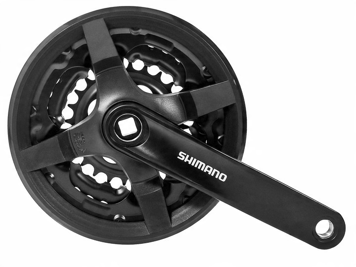 Korba Shimano FC-TY301 42/34/24 170mm 6/7/8rz czarna z osłoną p+l + korki