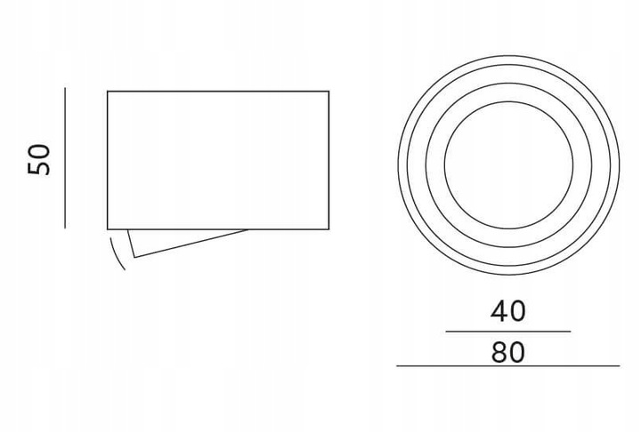 Oprawa Natynkowa HALOGENOWA TUBA Ruchoma + LED 5W