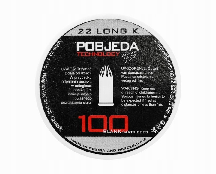 AMUNICJA LONG KALIBER 6 MM POBJEDA - 100 SZTUK