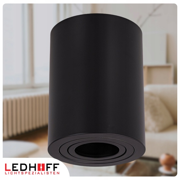 Oprawa natynkowa Halogenowa SPOT Tuba LED GU10 DUŻA czarna RUCHOMA