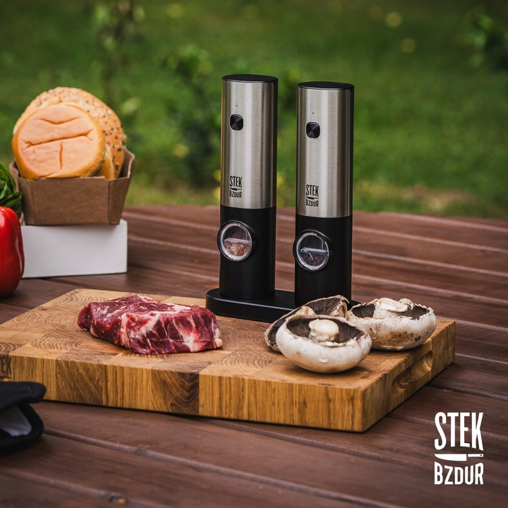 2x Elektryczny Młynek do Mielenia Pieprzu i Soli AKUMULATOR USB