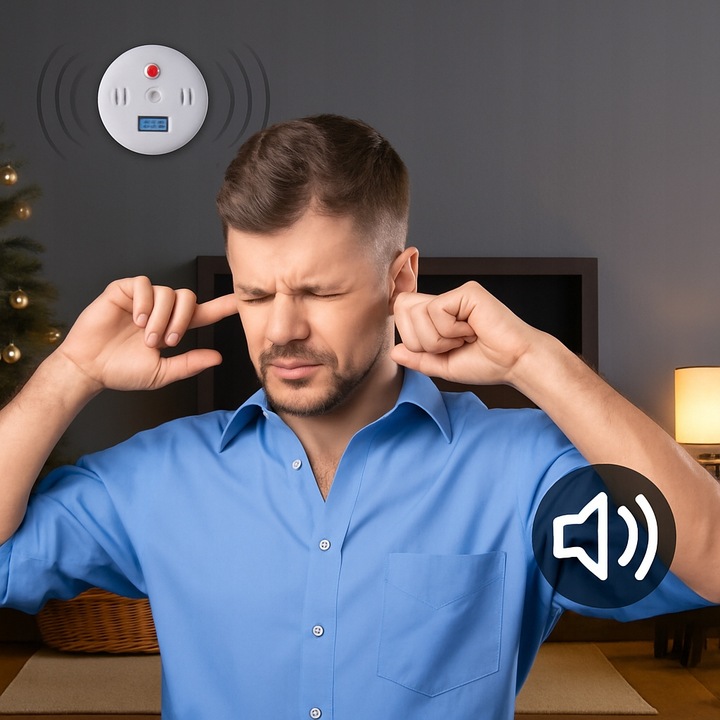 CZUJNIK CZADU GAZU CO LCD DETEKTOR TLENKU WĘGLA BEZPRZEWODOWY CERTYFIKOWANY
