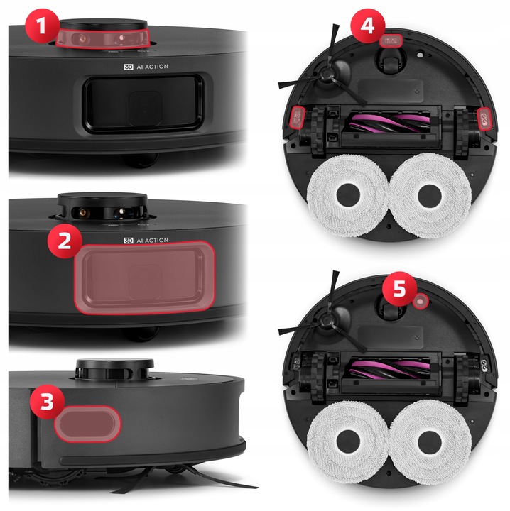 ROBOT SPRZĄTAJĄCY MOPUJĄCY WELLTEC R90 PRO + STACJA 5W1 + AKCESORIA