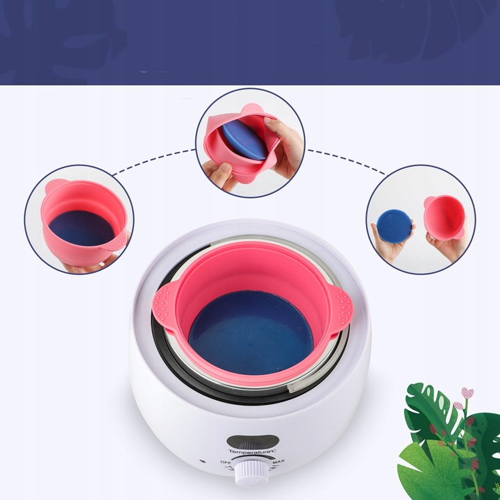 Zestaw do depilacji PODGRZEWACZ 5x wosk twardy LED wyświetlacz 500ml