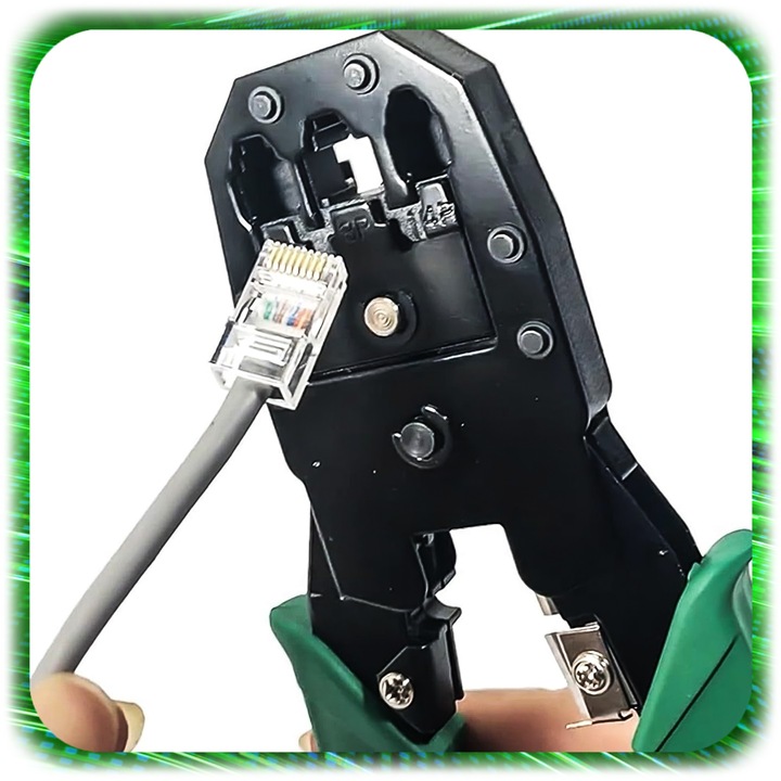 TESTER KABLI SIECIOWYCH RJ45 Przewodów Zaciskarka ZESTAW Sieci LAN ŚCIĄGACZ