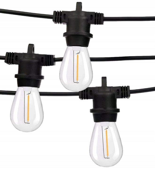 Girlanda ogrodowa Zewnętrzna Łańcuch Świetlny 10m + 10x żarówka LED E27