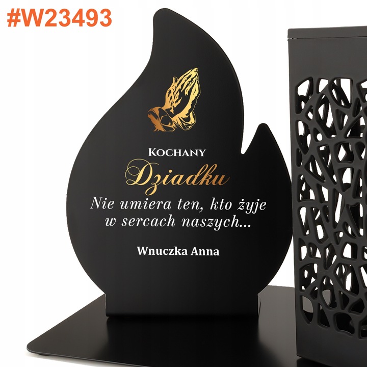 Znicz Solarny na Grób Mamy Taty Dekoracja z Dedykacją Wszystkich Świętych