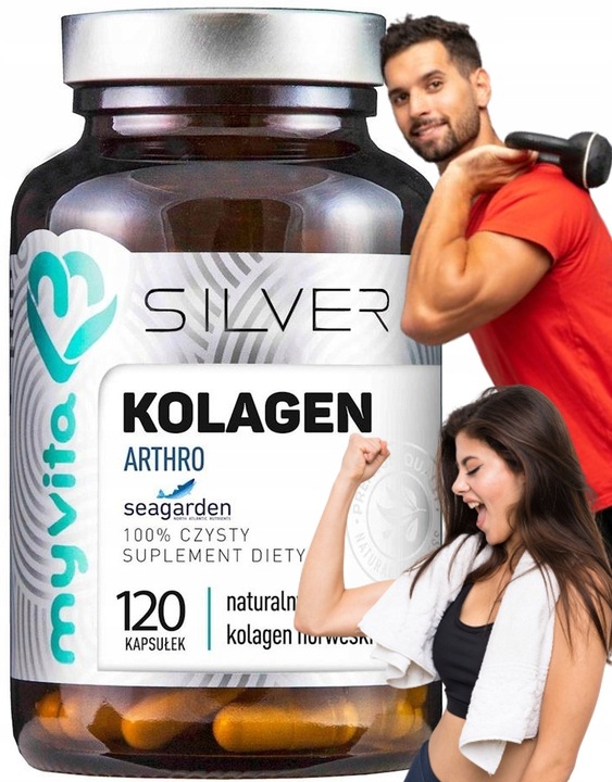 KOLAGEN MyVita Silver Pure 100% Arthro Kwas hialuronowy GLUKOZAMINA 120kaps