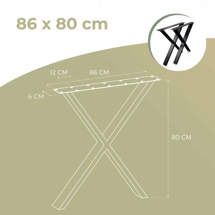 Nogi do stołu lawy biurka stolika metalowe loftowe industrial X 2szt