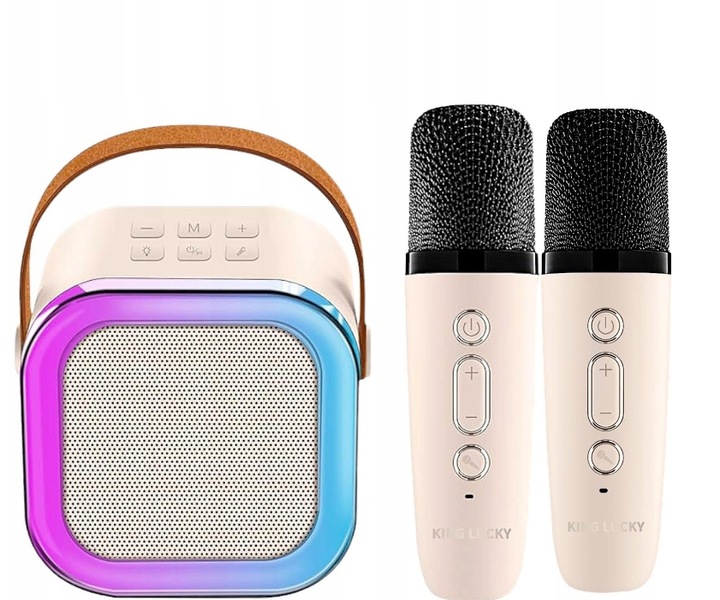 ZESTAW DO KARAOKE 2 MIKROFONY + GŁOŚNIK BEZPRZEWODOWY Z BLUETOOTH