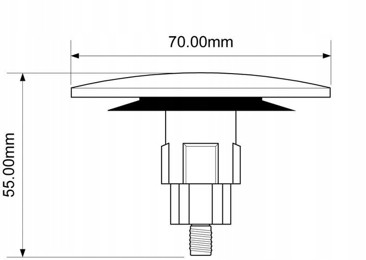 KOREK ZAMYKAJĄCY SPUST KLIK-KLAK DO WANNY KOLOR CHROM MCALPINE PLUGCB-AUT