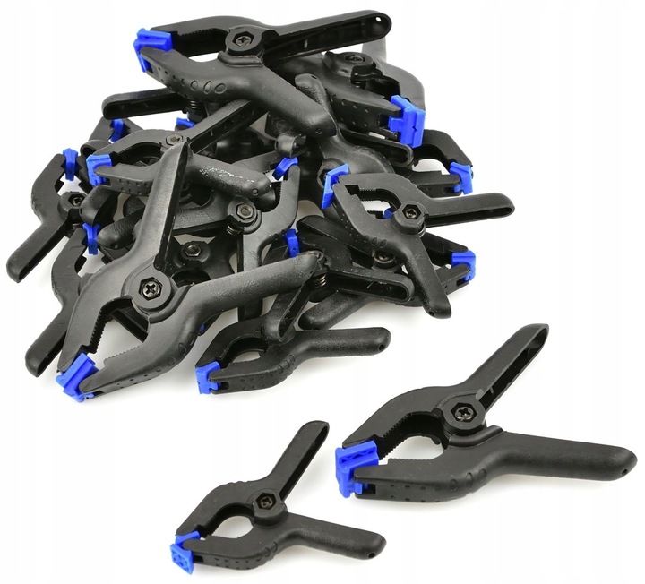 Zestaw ścisków sprężynowych 22 ściski 18x65mm 4x90mm modelarskie