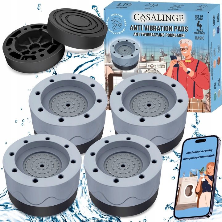 MATA ANTYWIBRACYJNA POD PRALKĘ ZMYWARKĘ GUMA PODKŁADKI ANTYWIBRACYJNE SZARE