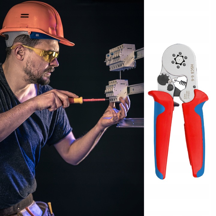 ZACISKARKA PRASKA do tulejek kablowych SZEŚCIOKĄTNA kabli konektorów