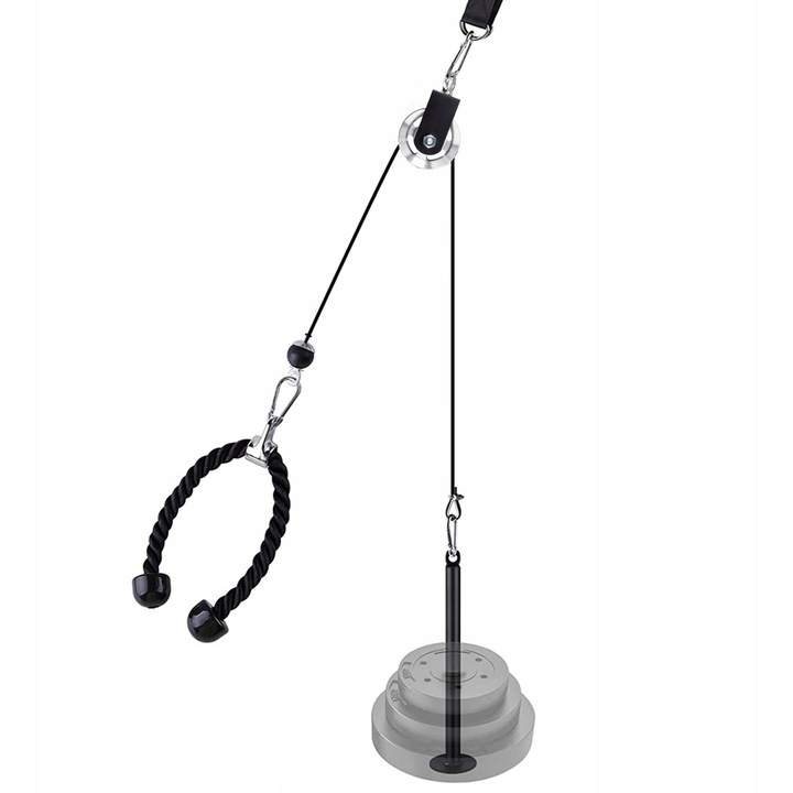 WYCIĄG GÓRNY I DOLNY ZESTAW DO 100KG UCHWYT TRICEPS DO TRENINGU SIŁOWEGO