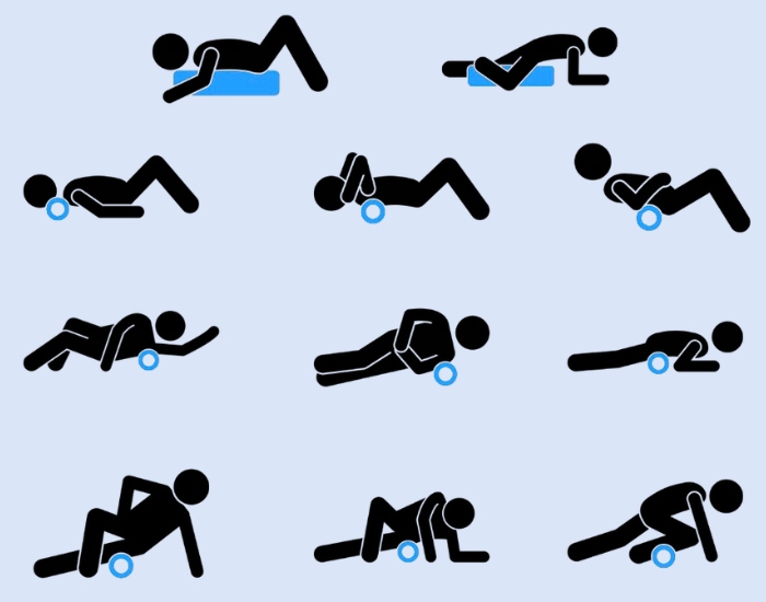 ZESTAW ROLLERÓW DO MASAŻU WAŁEK DUŻY MAŁY PIŁKA POJEDYNCZA DUOBALL EPP 4W1