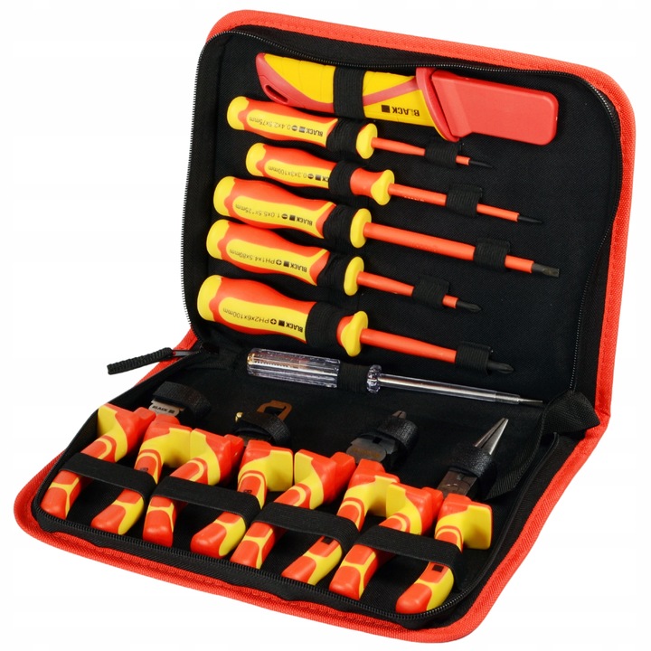 MEGA ZESTAW NARZĘDZI I WKRĘTAKÓW DLA ELEKTRYKA IZOLOWANE 1000V 11EL