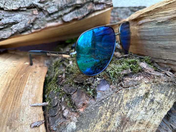 Okulary PRZECIWSŁONECZNE męskie z polaryzacją UV400 pilotki + etui ZESTAW