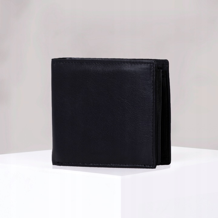 SEPHER Portfel Skórzany męski CZARNY piozomy SKÓRA