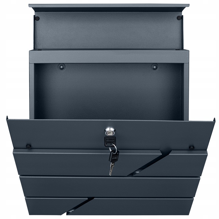 SKRZYNKA POCZTOWA NA LISTY POCZTĘ ANTRACYT NOWOCZESNA +WZÓR NAPIS Z ADRESEM