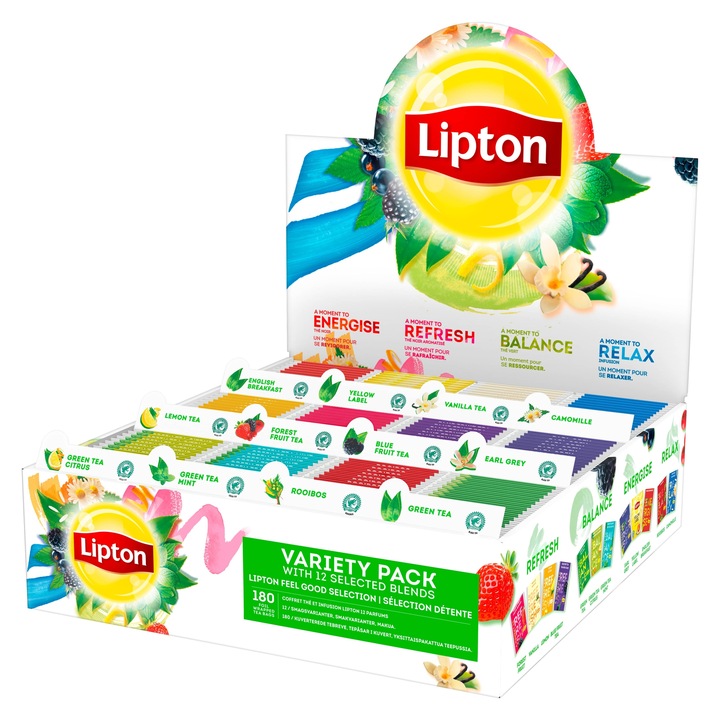 Herbata LIPTON Variety Pack, zielona ekspresowa zestaw, 180 kopert