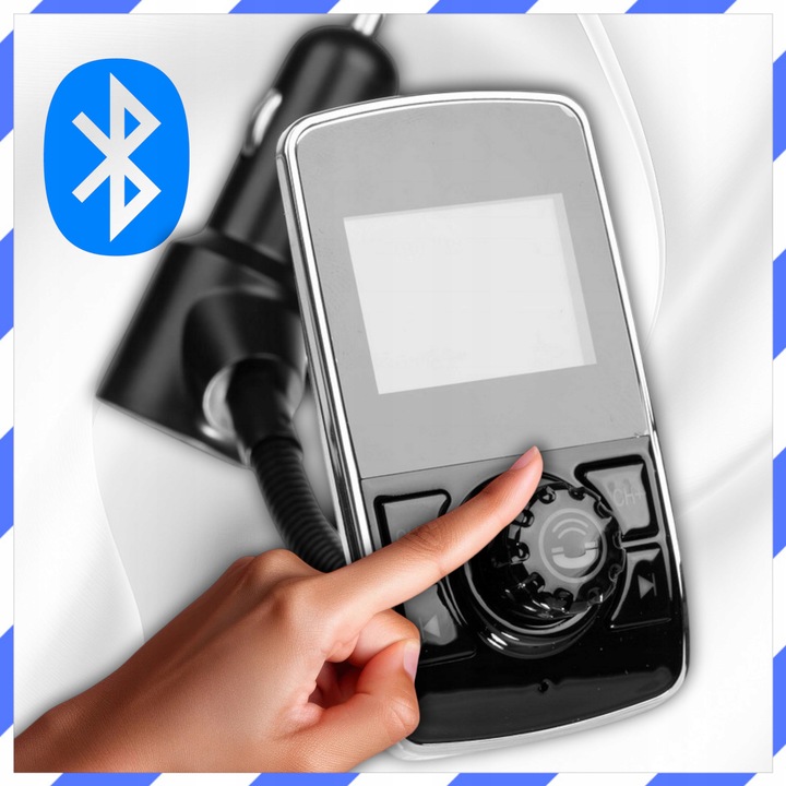 TRANSMITER BLUETOOTH FM SAMOCHODOWY ZESTAW GŁOŚNOMÓWIĄCY NA AUX 2x USB HY68