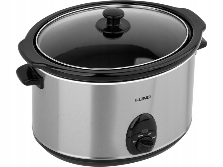 LUND WOLNOWAR GARNEK CERAMICZNY SLOW COOKER INOX LCD 320W 5,6L 3TRYBY