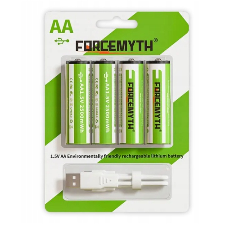 AKUMULATOR BATERIA LITOWO-JONOWA 1,5V AA Z KABLEM USB BATERIE PALUSZKI