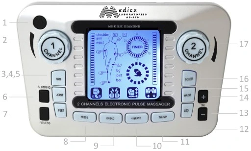 ELEKTROSTYMULATOR TENS EMS ELEKTRODY 3 RODZAJE+BAT