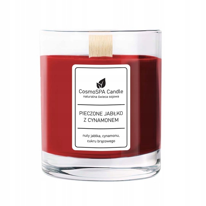 NATURALNA ŚWIECA ZAPACHOWA SOJOWA W SZKLE PIECZONE JABŁKO Z CYNAMONEM