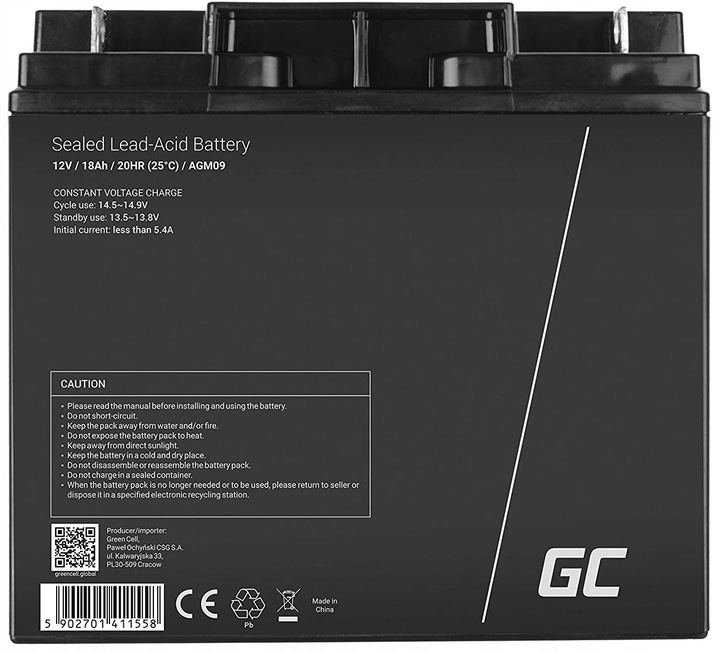 Akumulator GREEN CELL AGM09 18Ah 12V