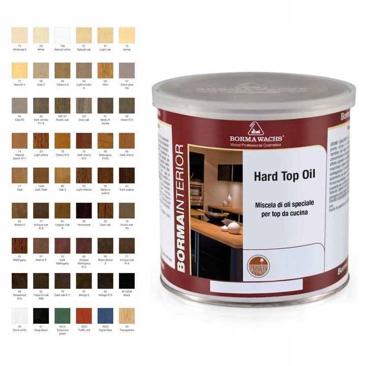 Twardy OLEJ DO BLATÓW I MEBLI DREWNIANYCH BARWIONY BORMA WACHS 54