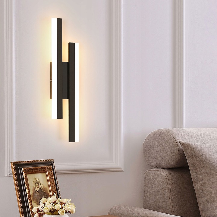 LAMPA LINIOWA SCIENNA LED KINKIET CZARNA ŚCIEMNIALNA NOWOCZESNA DO