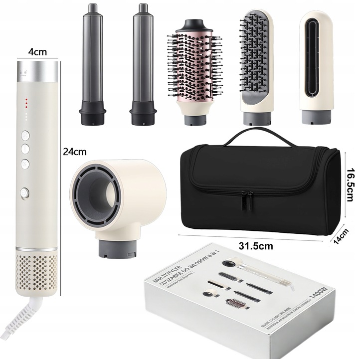 MOCNA SUSZARKA LOKÓWKA DO WŁOSÓW 6W1 3 PRĘDKOŚC Z JONIZACJA 1400W