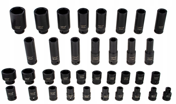 ZESTAW NASADEK UDAROWYCH 8-32 NASADKI UDAROWE 1/2 UDAR 35 ELEMENTÓW