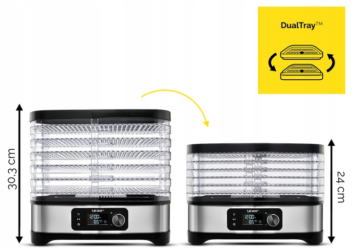 10w1 DUŻA Suszarka do Grzybów Owoców Yoer 450W INOX Timer +6 SIT+9